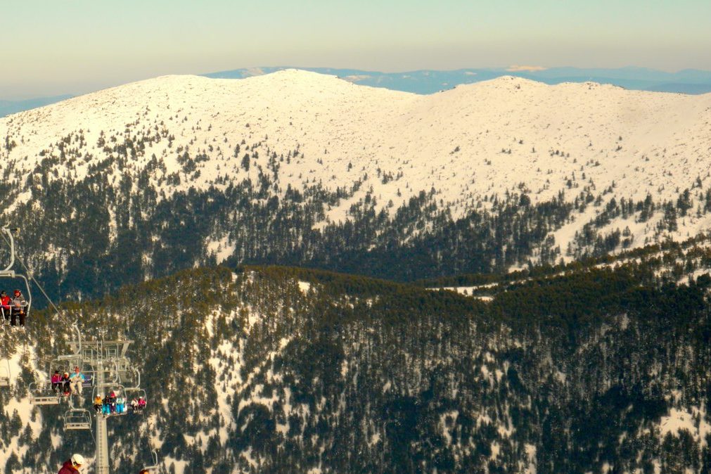 Bansko, Bulgaria, snow on the Pirin mountains