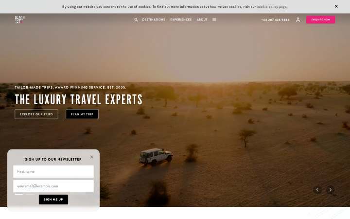 Black Tomato homepage