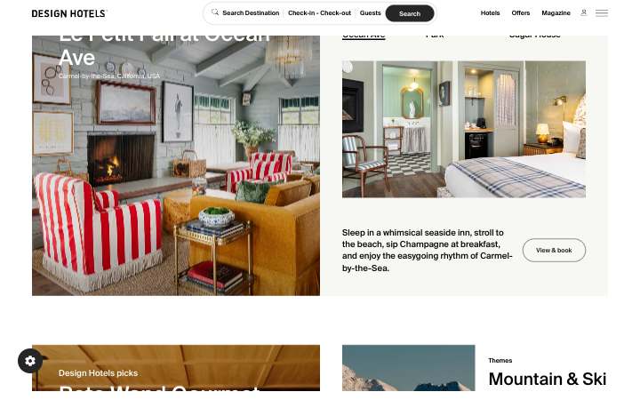 Design Hotels homepage